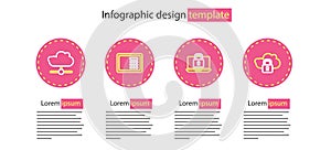 Set line Laptop and lock, Cloud computing, Safe and Network cloud connection icon. Vector