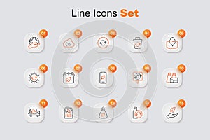 Set line Leaf in hand, Recycling plastic bottle, Garbage bag, Bio fuel canister, truck, Factory production, Recycle