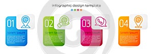 Set line Location and mail and e-mail, Mail and e-mail in hand, Telephone with speech bubble chat. Business infographic