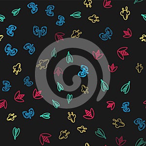 Set line Lungs, Kidney beans, Runny nose and Bee on seamless pattern. Vector