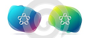 Set line Molecule icon isolated on white background. Structure of molecules in chemistry, science teachers innovative
