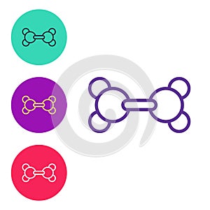 Set line Molecule icon isolated on white background. Structure of molecules in chemistry, science teachers innovative