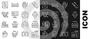 Set line Motherboard digital chip, Industrial production of robots, Robot, Software, User manual and vacuum cleaner icon