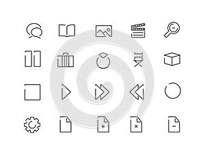 Set of line Multimedia icons