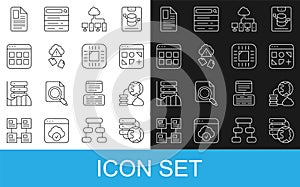 Set line Network cloud connection, Different files, Computer network, Cloud hacking, Browser, File document and