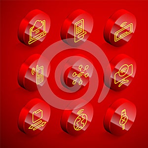 Set line Network cloud connection, Digital door lock, Computer keyboard, Mobile with wi-fi wireless, Smart Tv system