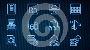 Set line Network cloud connection, Filter setting, Cloud technology data transfer, Data analysis, Server, Data, Web