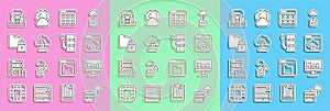 Set line Network cloud connection, Monitor with graph chart, Failed access storage, Browser files, Cloud computing lock