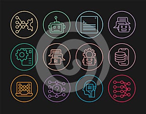 Set line Neural network, Cloud technology data transfer, Web developer programming code, Chat bot, Robot setting and