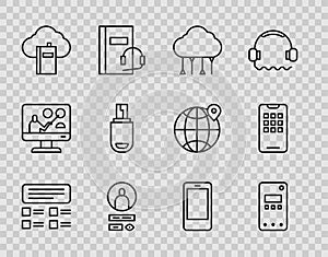 Set line Online quiz, test, survey, Mobile phone, Network cloud connection, Create account screen, Cloud online library