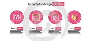 Set line Page with a 404 error, Computer, Software and Programming language syntax icon. Vector