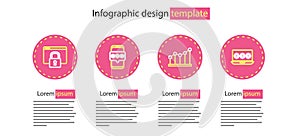 Set line Pie chart infographic, Laptop with password, Mobile and and Secure your site HTTPS, SSL icon. Vector