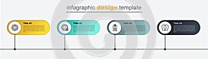 Set line Project team base, Identification badge, Create account screen and Human with gear. Business infographic