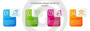 Set line Psychology, Encephalogram, Alcoholism and Hypnosis. Business infographic template. Vector