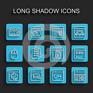 Set line Python programming language, Browser files, Keyboard, Software, Debugging, Clipboard with checklist, Code