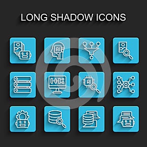 Set line Robot setting, Server, Artificial intelligence robot, Data, Chat, Algorithm, Neural network and Processor CPU