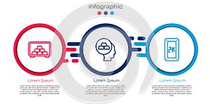 Set line Safe with gold bars, Gold and 24k. Business infographic template. Vector