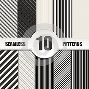 Set line seamless patterns.Vector background