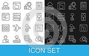 Set line Search cloud computing, File missing, Cloud technology data transfer, Network connection, Server, Data, Web
