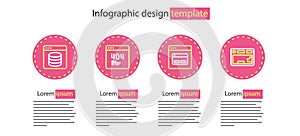 Set line Search engine, Keyboard, Page with 404 error and Server, Data, Web Hosting icon. Vector