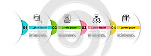 Set line Server, Artificial intelligence AI, Algorithm and Data. Business infographic template. Vector