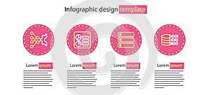 Set line Server, Data, Binary code, Computer api interface and Neural network icon. Vector
