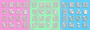 Set line Server, Data, Web Hosting, Broken file, Social network, Network cloud connection, File missing and Cloud