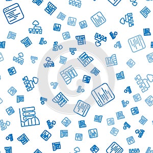 Set line Server, Data, Web Hosting, Software and Computer network on seamless pattern. Vector