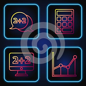 Set line Sigma symbol, Graph, schedule, chart, diagram, Geometric figure Cone and Triangle math. Gradient color icons