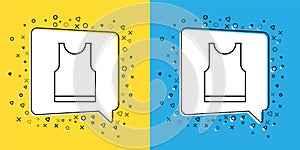 Set line Sleeveless T-shirt icon isolated on yellow and blue background. Vector. Illustration