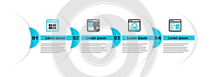 Set line Software, Cloud technology data transfer, Browser setting and Binary code icon. Vector