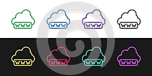 Set line Software, web development, programming concept icon isolated on black and white background. Programming