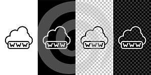Set line Software, web development, programming concept icon isolated on black and white, transparent background