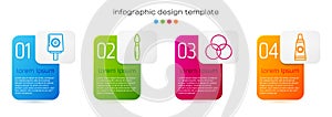Set line Spray can nozzle cap, Paint brush, RGB and CMYK color mixing and Tube with paint palette. Business infographic
