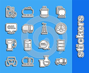 Set line Tanker truck, Barrel oil, Motor gas gauge, Propane tank, Oil railway cistern, Word, Canister for motor and rig