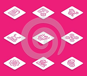 Set line Technical specification, Computer api interface, Robot, Robotic robot arm factory, Broken, Drone, and humanoid