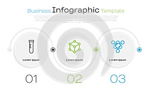 Set line Test tube, Molecule and . Business infographic template. Vector