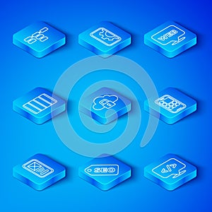 Set line UI or UX design, Cloud computing lock, SEO optimization, Mobile Apps, Web and graphic, Color palette guide