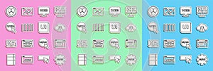 Set line UI or UX design, Cloud computing lock, Web and graphic, Color palette guide, RGB CMYK color mixing and icon