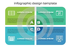 Set line UI or UX design, Color palette guide, and Website template. Business infographic template. Vector