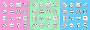 Set line UI or UX design, Computer mouse, Site map, Web development, SEO optimization and Bezier curve icon. Vector