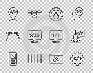 Set line UI or UX design, Front end development, RGB and CMYK color mixing, Color palette guide, Web graphic, Website