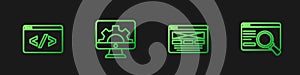 Set line UI or UX design, Front end development, Web and . Gradient color icons. Vector