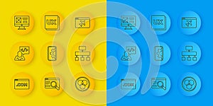 Set line UI or UX design, Front end development, Web, RGB and CMYK color mixing, Site map, Website template and icon