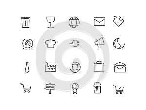 Set of line Universal icons web interfaces