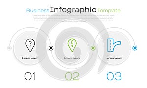 Set line Unknown route point, Location with exclamation mark and Road traffic sign. Business infographic template