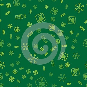 Set line Usb wireless adapter, Network and No Wi-Fi internet on seamless pattern. Vector