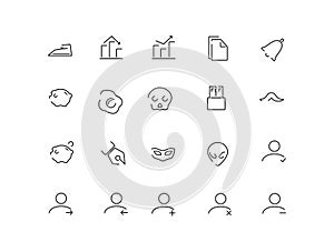 Set of line User icons web interfaces