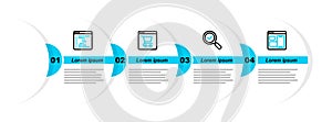 Set line Web developer programming code, Magnifying glass with check mark, Online shopping on screen and Browser window