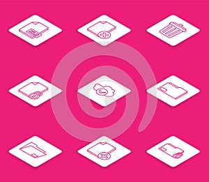 Set line XLS file document, Delete, Trash can, Document and lock, Cloud with check mark, folder, and Add new icon